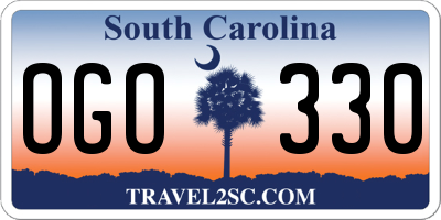 SC license plate OGO330