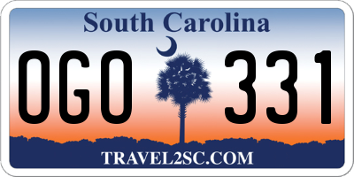 SC license plate OGO331