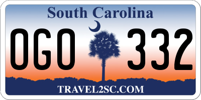SC license plate OGO332