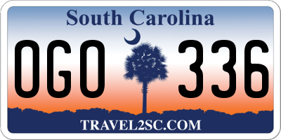 SC license plate OGO336