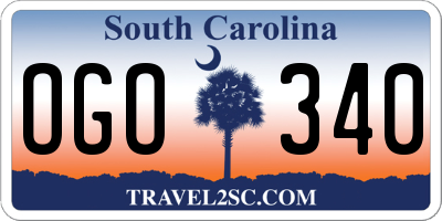 SC license plate OGO340