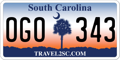 SC license plate OGO343