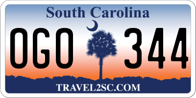 SC license plate OGO344