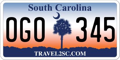 SC license plate OGO345