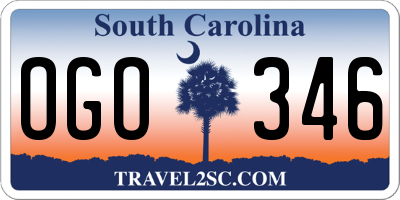 SC license plate OGO346