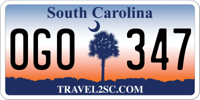 SC license plate OGO347