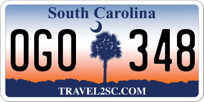 SC license plate OGO348