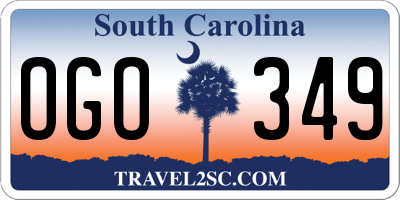 SC license plate OGO349