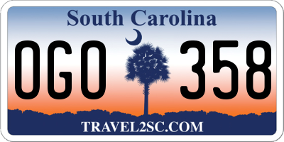 SC license plate OGO358