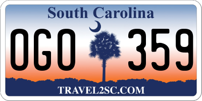SC license plate OGO359