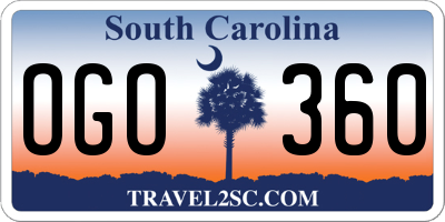 SC license plate OGO360