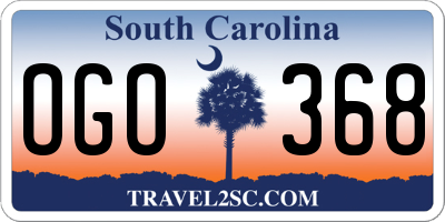 SC license plate OGO368