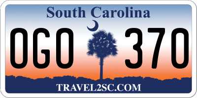 SC license plate OGO370