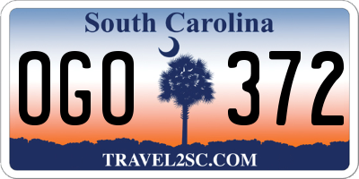 SC license plate OGO372