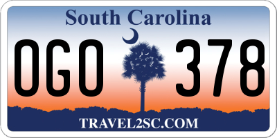 SC license plate OGO378