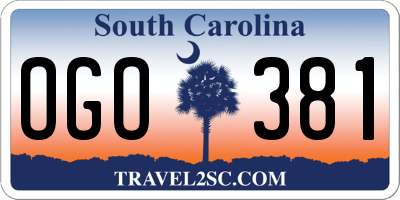 SC license plate OGO381