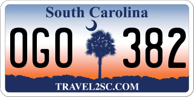 SC license plate OGO382