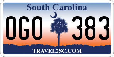 SC license plate OGO383