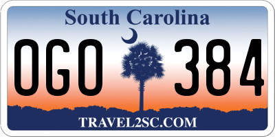 SC license plate OGO384