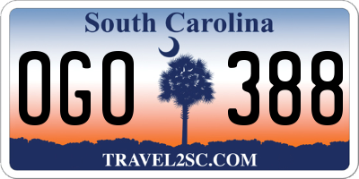 SC license plate OGO388