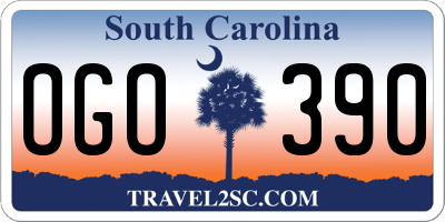 SC license plate OGO390