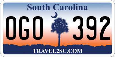 SC license plate OGO392