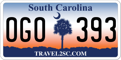 SC license plate OGO393
