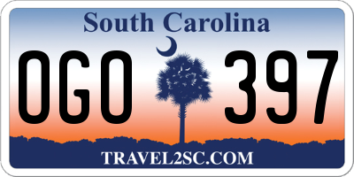 SC license plate OGO397