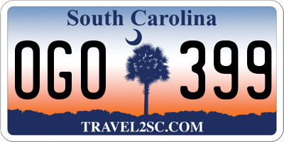 SC license plate OGO399