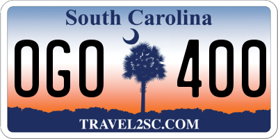 SC license plate OGO400