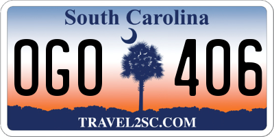 SC license plate OGO406
