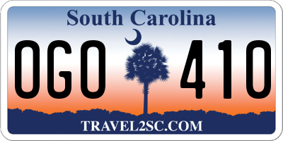 SC license plate OGO410