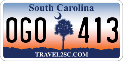 SC license plate OGO413