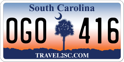 SC license plate OGO416