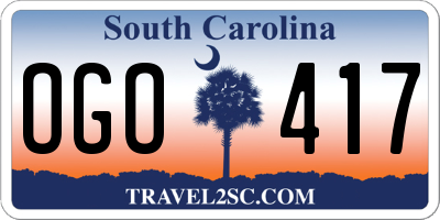 SC license plate OGO417
