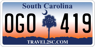 SC license plate OGO419