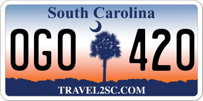 SC license plate OGO420