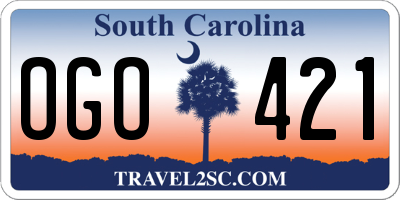 SC license plate OGO421