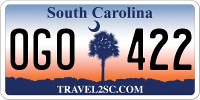 SC license plate OGO422