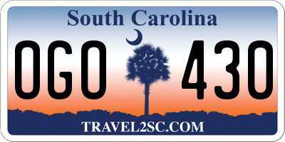 SC license plate OGO430