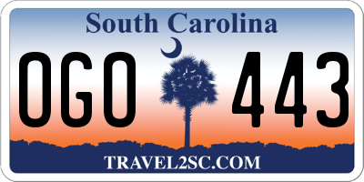 SC license plate OGO443