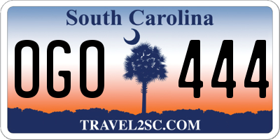 SC license plate OGO444