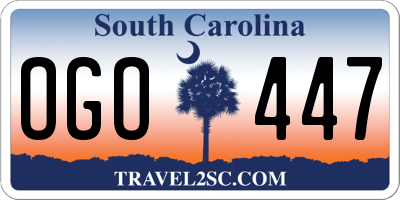 SC license plate OGO447