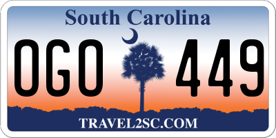 SC license plate OGO449