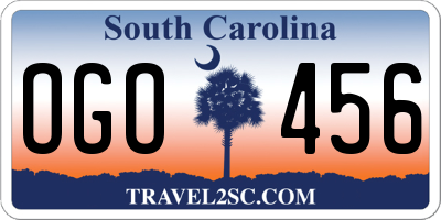 SC license plate OGO456