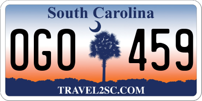 SC license plate OGO459