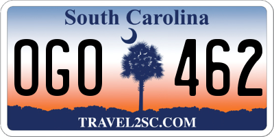 SC license plate OGO462
