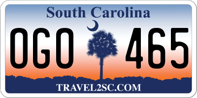 SC license plate OGO465