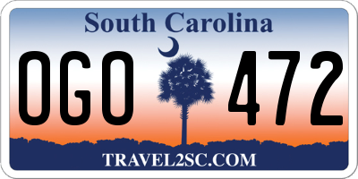SC license plate OGO472