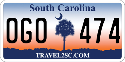 SC license plate OGO474
